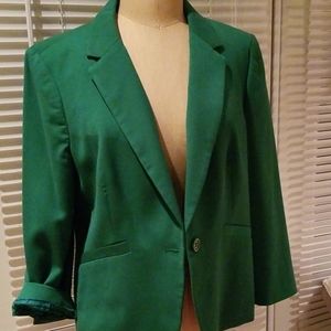 Green 3/4 sleeve blazer